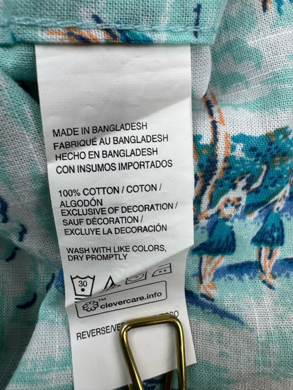 IZOD Saltwater Relaxed Size 3XLT Blue Green Tropical Hawaiian Aloha Shirt NWT - Picture 11 of 13